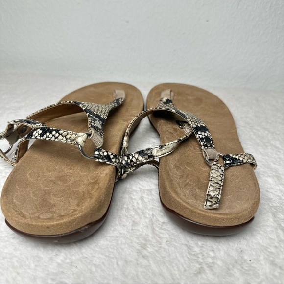 Vionic Kirra Snakeskin Sandals - Black and Cream Orthotic Comfortable Size 7 - Picture 4 of 14